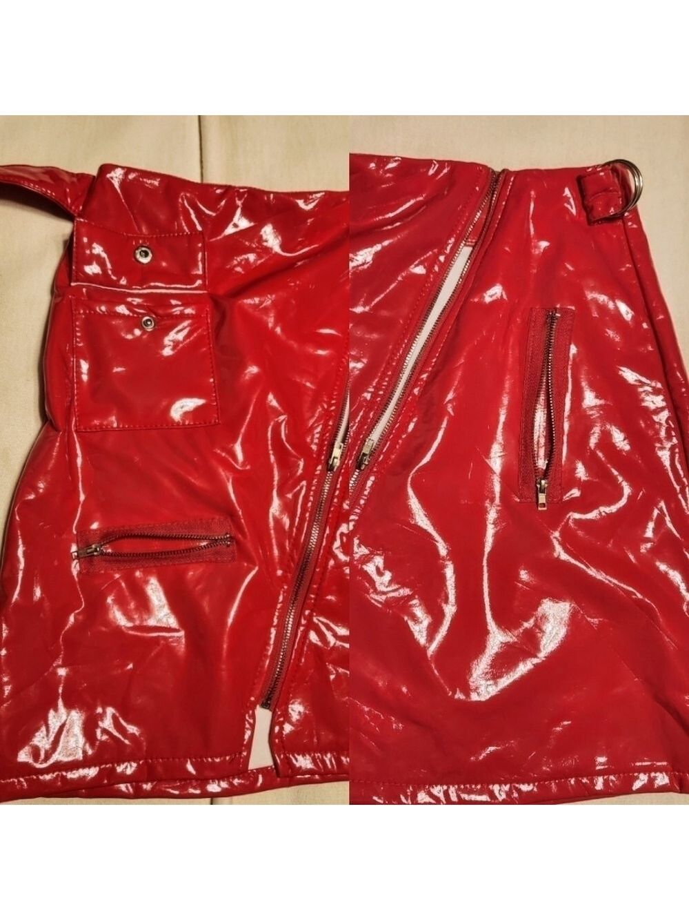 Honeybum Red Faux Leather Mini Skirt XS - Picture 8 of 10